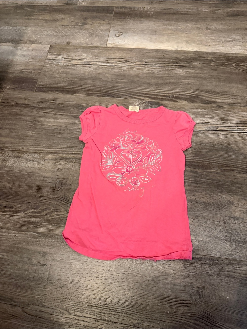 Roxy Girls' Pink Graphic Short-Sleeve Tee